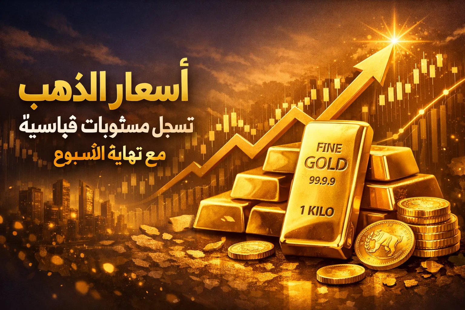 أسعار الذهب تسجل مستويات قياسية مع نهاية الأسبوع